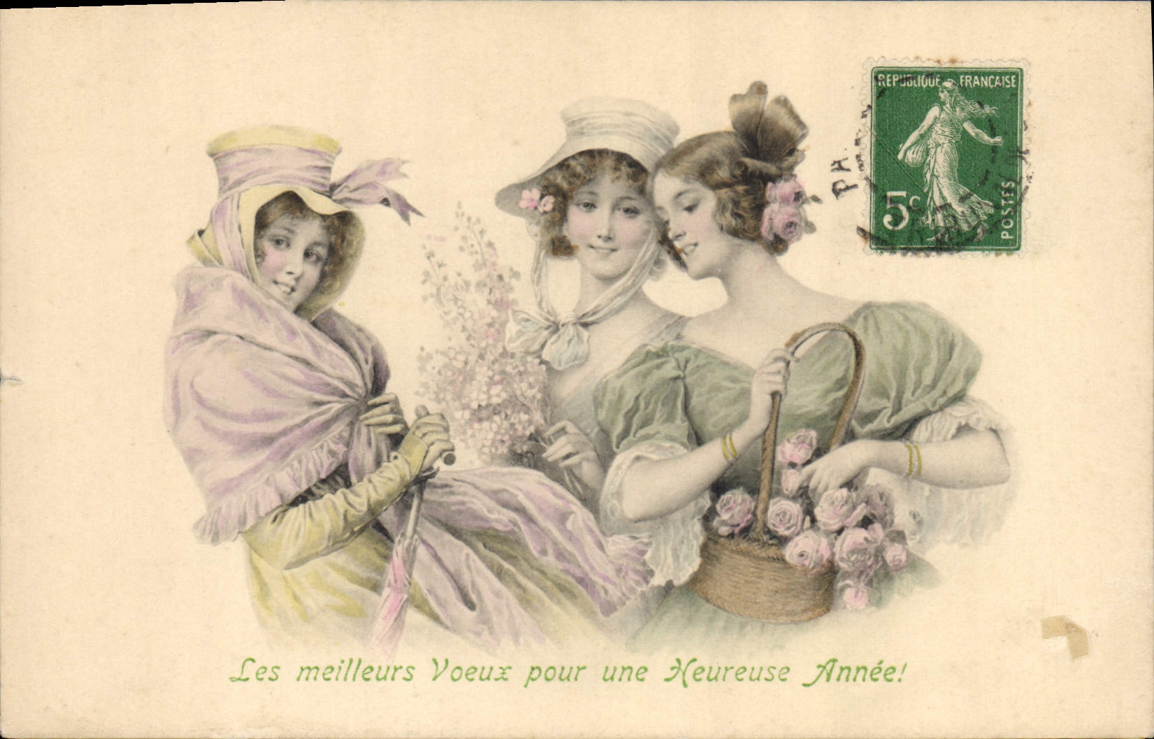 Drie jonge vrouwen — Nieuwjaar — M. M. VIENNE, n° 255