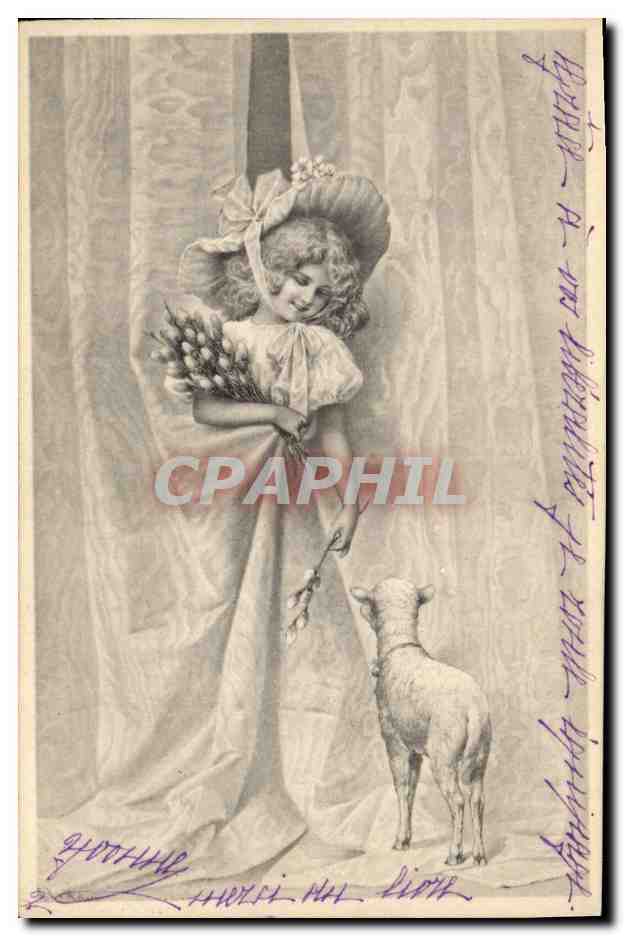 Ragazza con agnello — editore M. M. Vienne, n° 138
