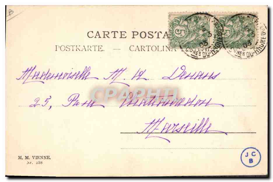 Ragazza con agnello — editore M. M. Vienne, n° 138 — Verso