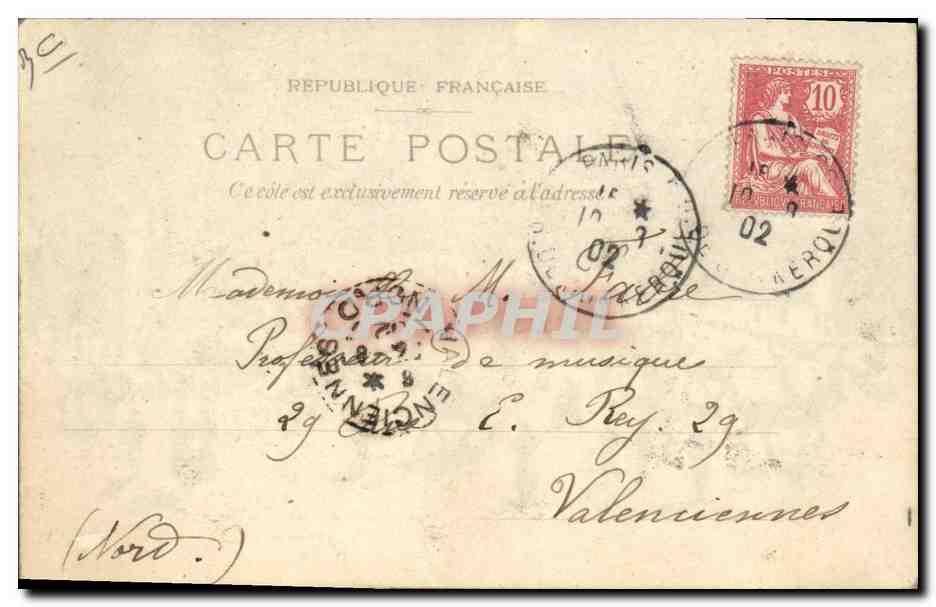 CPA Fantaisie Carte transparente Paris Avenue des champs Elysees — Rückseite