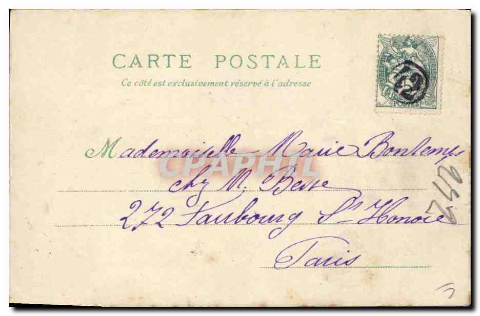 CPA Fantaisie Carte transparente Paris Exposition universelle de 1900  — Rückseite