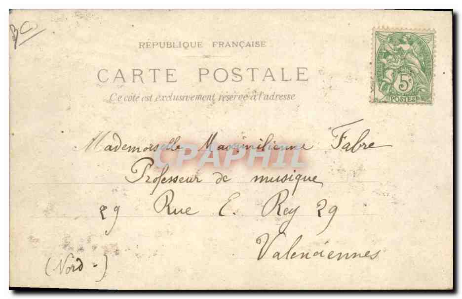CPA Fantaisie Carte transparente Paris Place de la Bastille — Rückseite