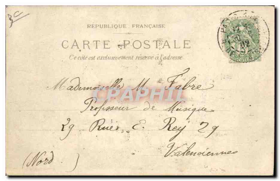 CPA Fantaisie Carte transparente Paris Place Vendome — Rückseite