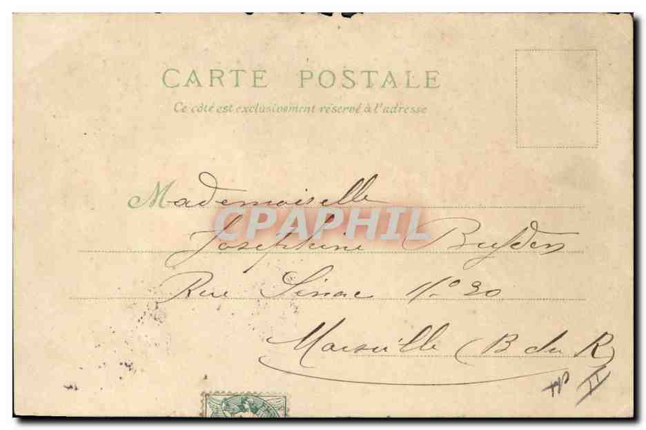 CPA Fantaisie Carte transparente Paris Exposition universelle de 1900 Le palais du Congres et de l'economie sociale — Rückseite