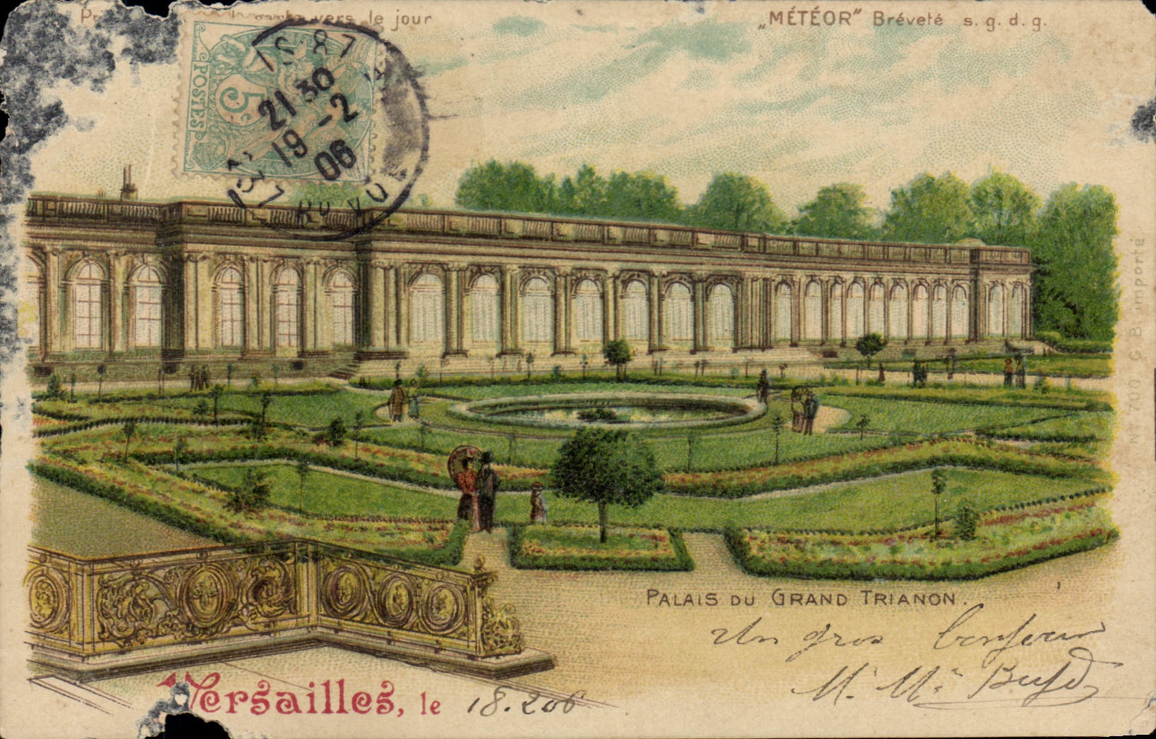 CPA Fantaisie Carte transparente Versailles Palais du Grand Trianon