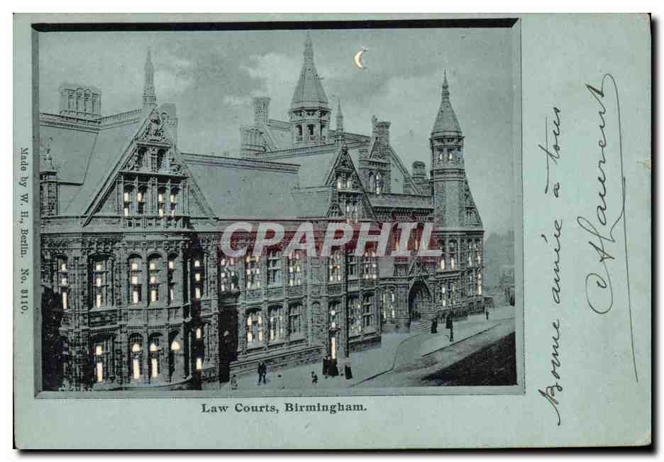 CPA Fantaisie Carte transparente Law Courts Birmingham 