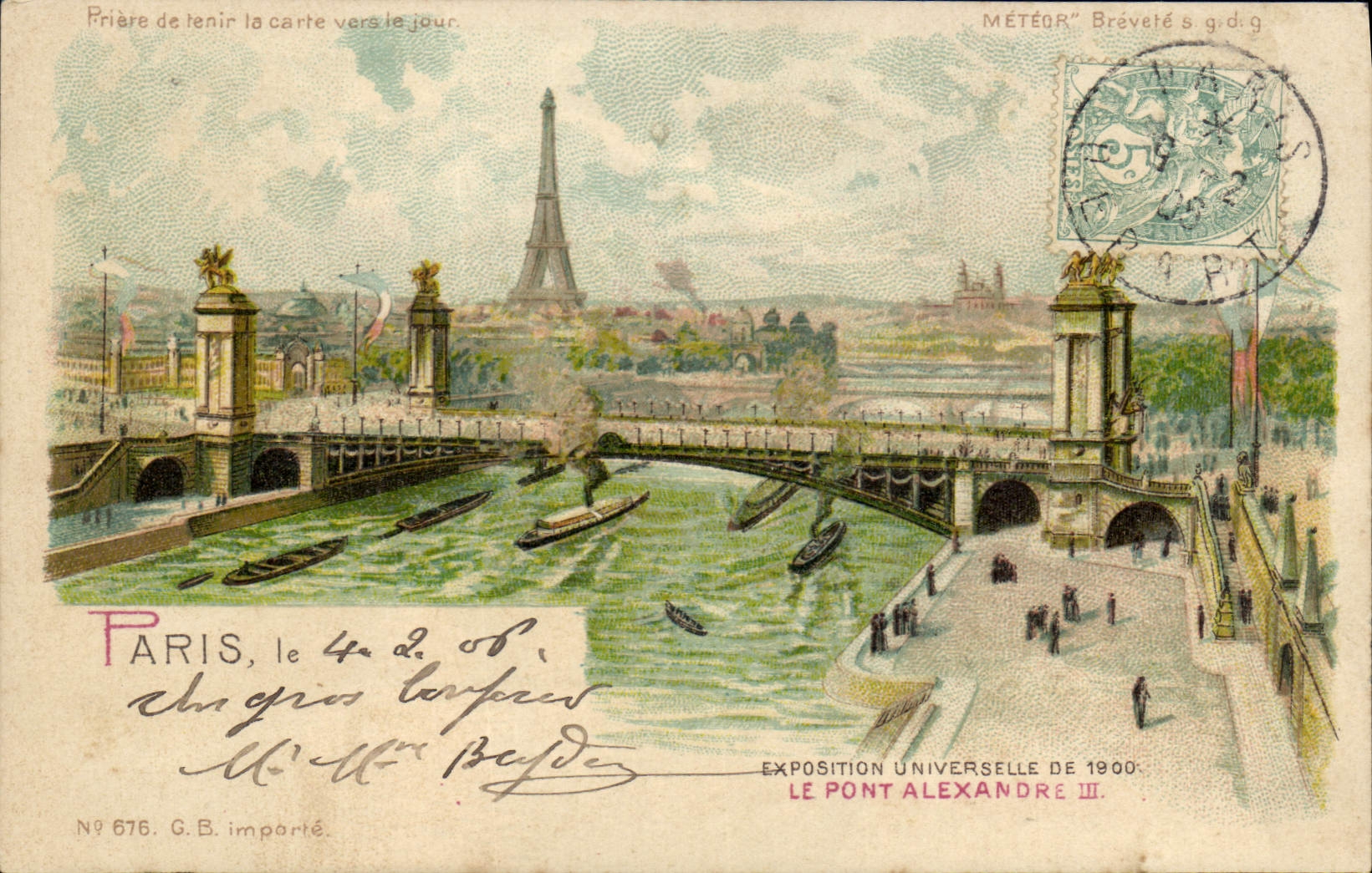 Paris — Exposition Universelle de 1900 — Pont Alexandre III — G.B. imp. N° 676