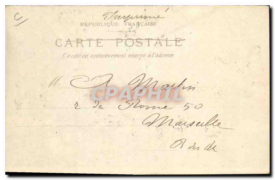 CPA Fantaisie Carte transparente Paris Le Pantheon et la Rue Soufflot — Rückseite
