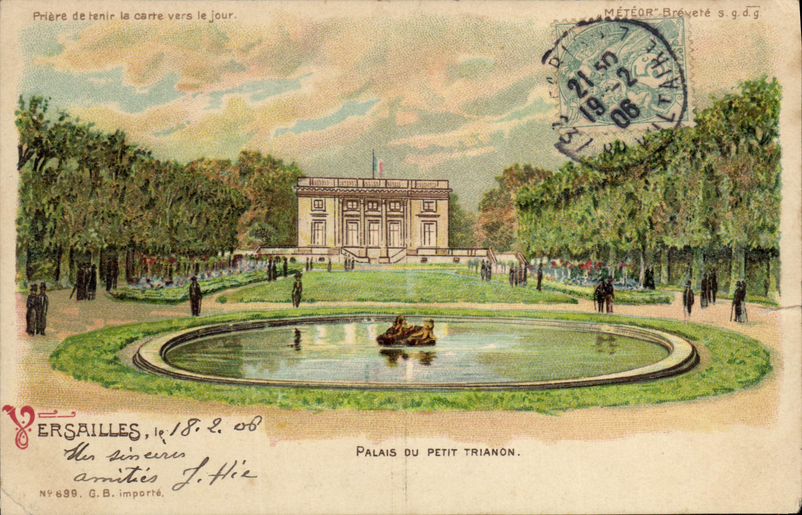 CPA Fantaisie Carte transparente Versailles Palais du Petit Trianon