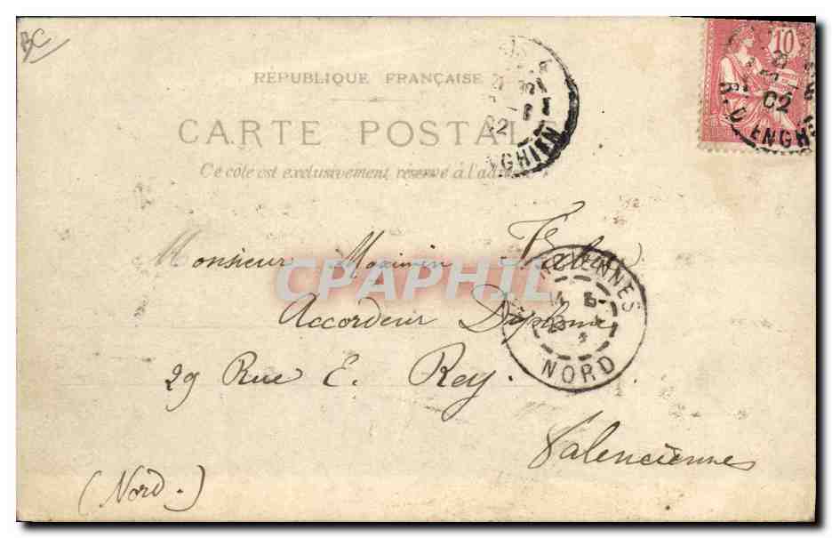 CPA Fantaisie Carte transparente Paris Panorama des sept ponts Tour Eiffel — Rückseite