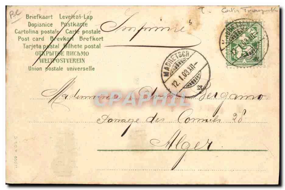 CPA Fantaisie Carte transparente Moulin a eau — Rückseite