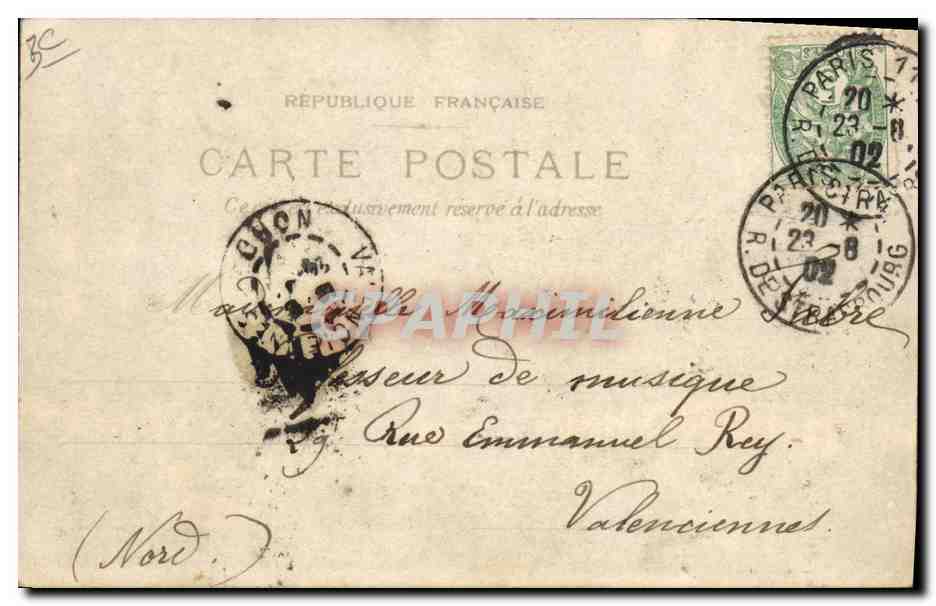CPA Fantaisie Carte transparente Paris Le Pantheon et la rue Soufflot — Rückseite