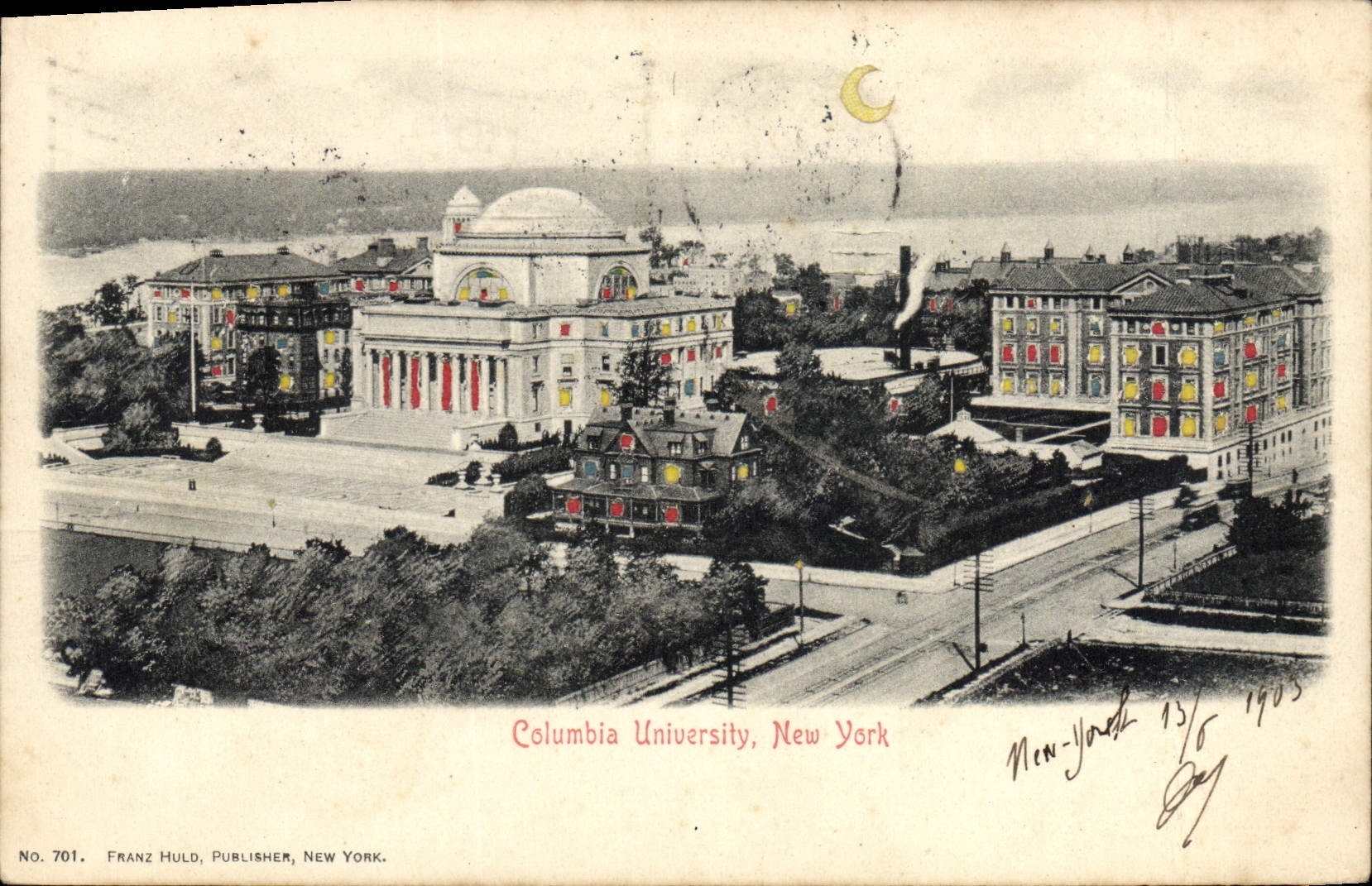 CPA Fantaisie Carte transparente Columbia University New York