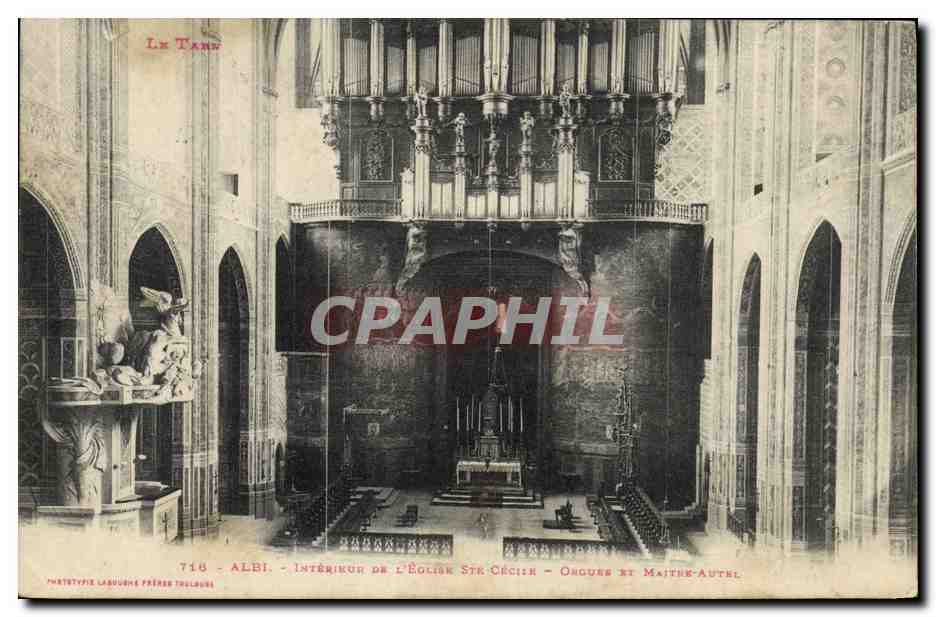Albi - Intérieur de l'Église Ste-Cécile - Orgues et Maître-autel