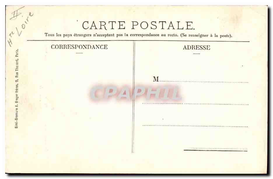 CPA Orgue Abbaye de la Chaise Dieu Buffet d'orgues Art Coysevox — Rückseite