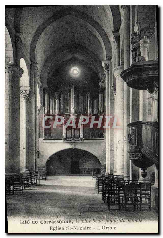 CPA Orgue Cite de Carcasonne Eglise St Nazaire 