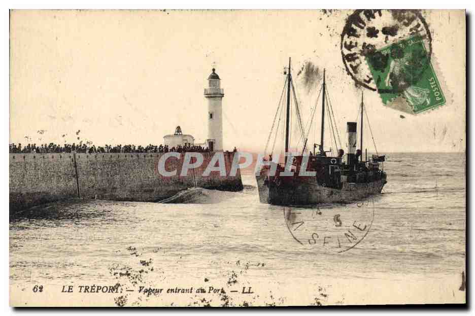 Le Tréport — Vapeur entrant au Port — LL