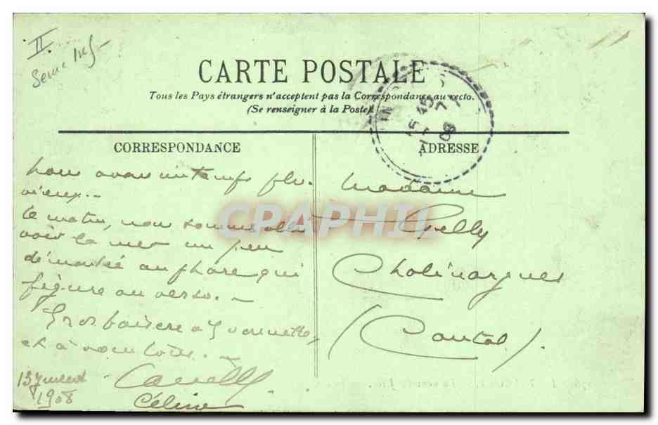 CPA Phare Le Treport la nouvelle jetee — Rückseite
