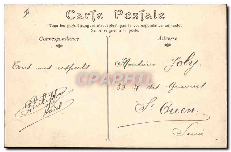 CPA Phare Le Treport La jetee par gros temps — Rückseite