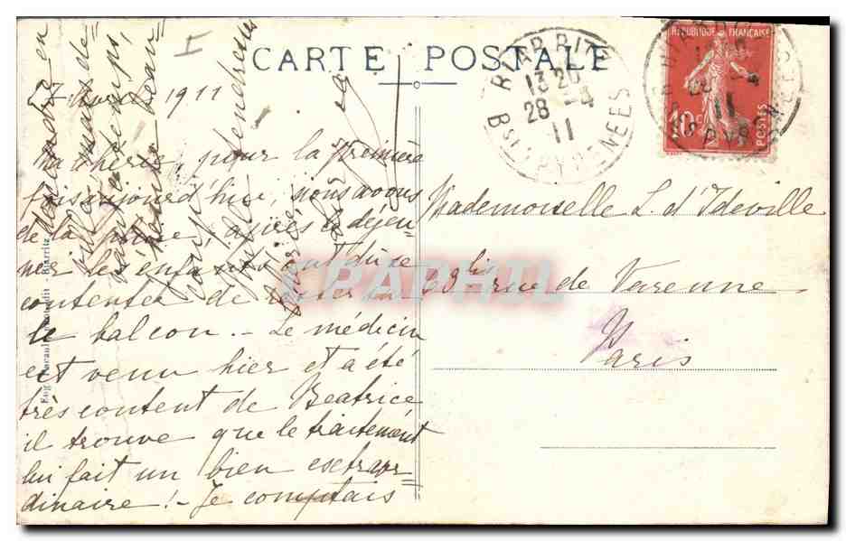 CPA Phare Effet de vagues de Biarritz pendant les tempetes — Rückseite