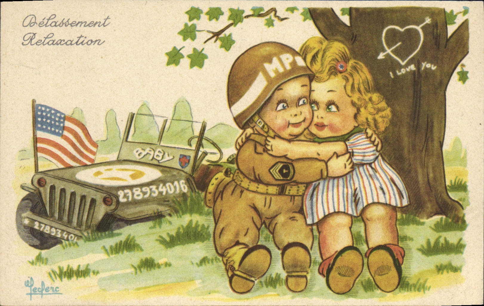 Soldat MP et enfant — Délassement Relaxation — Éditeur Leclerc, n° 27893401