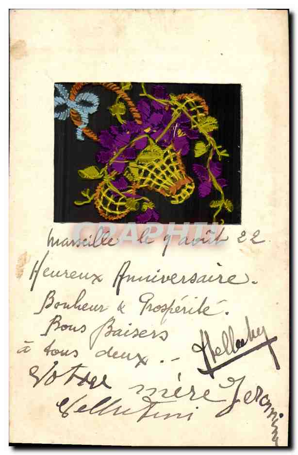 CPA Fantaisie Toilee Fleurs  — Verso