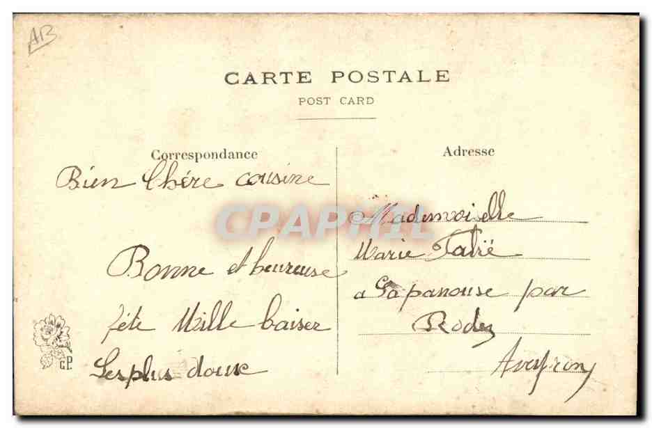 CPA Fantaisie Toilee Fleurs  — Rückseite