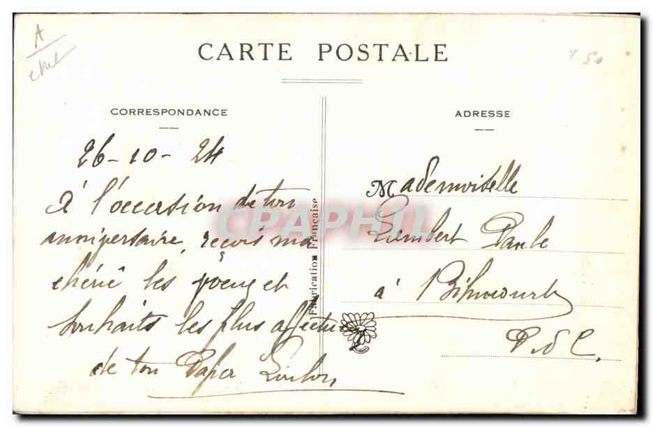 CPA Fantaisie Toilee Fleurs  — Rückseite