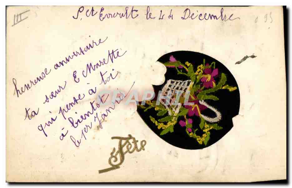 CPA Fantaisie Toilee Fleurs 
