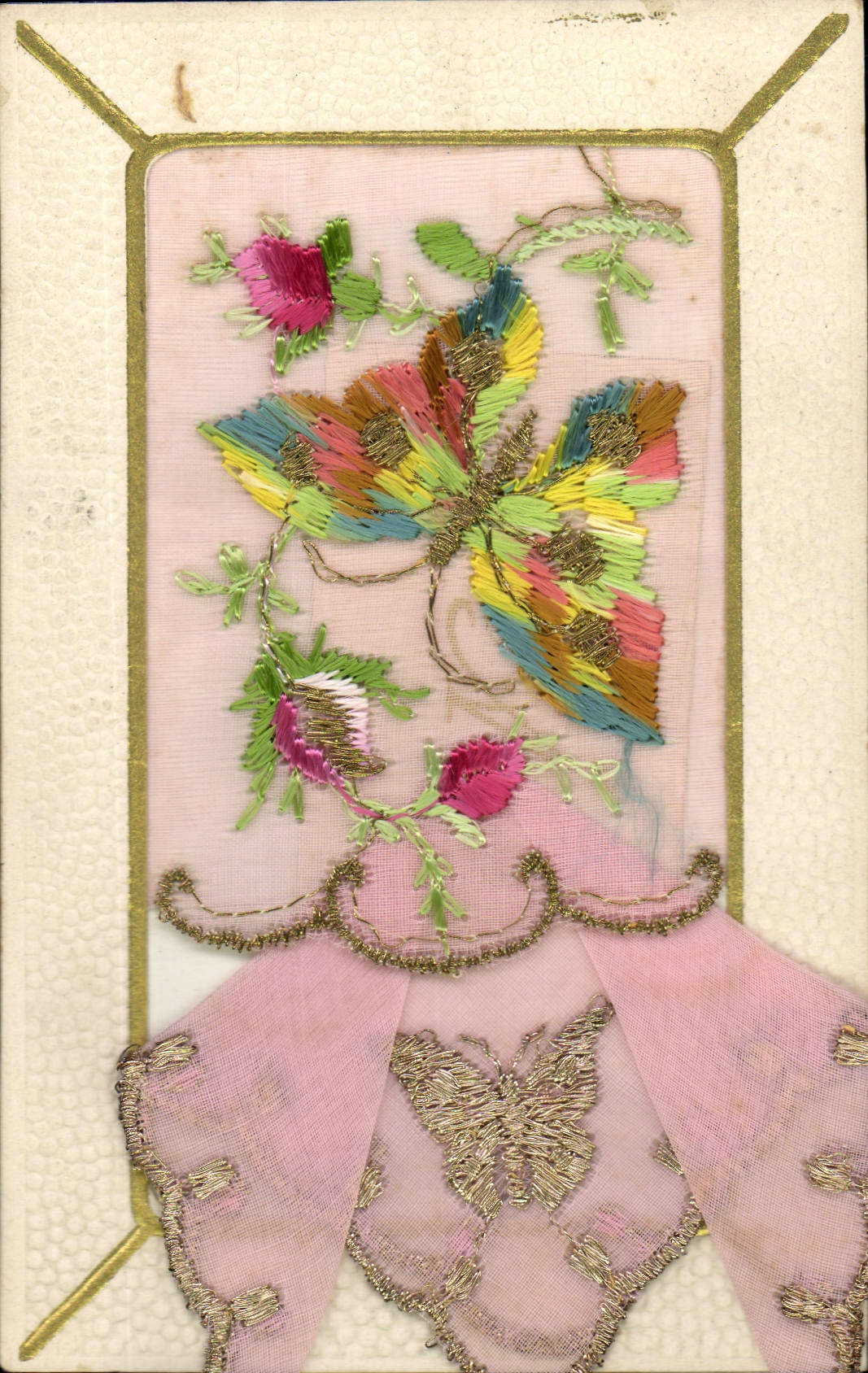 CPA Fantaisie Toilee Fleurs 