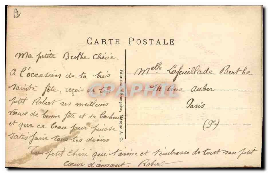 CPA Fantaisie Toilee Fleurs  — Rückseite