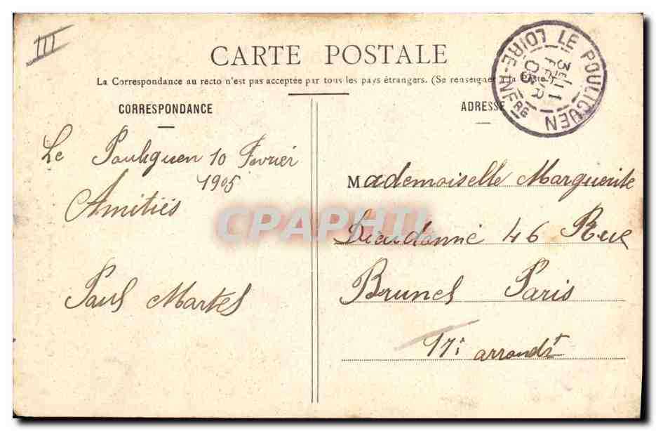 CPA Folklore Bretagne — Verso