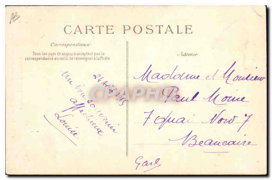CPA Folklore Paysan de Ploare Encore une bonne pipee Tabac — Verso