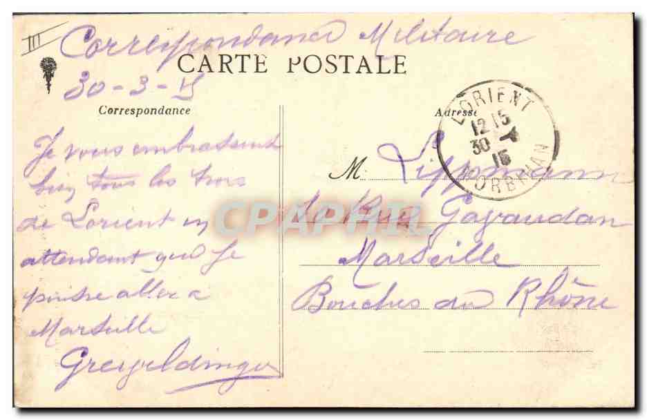 CPA Folklore Fillettes de Quimperle Enfants — Verso