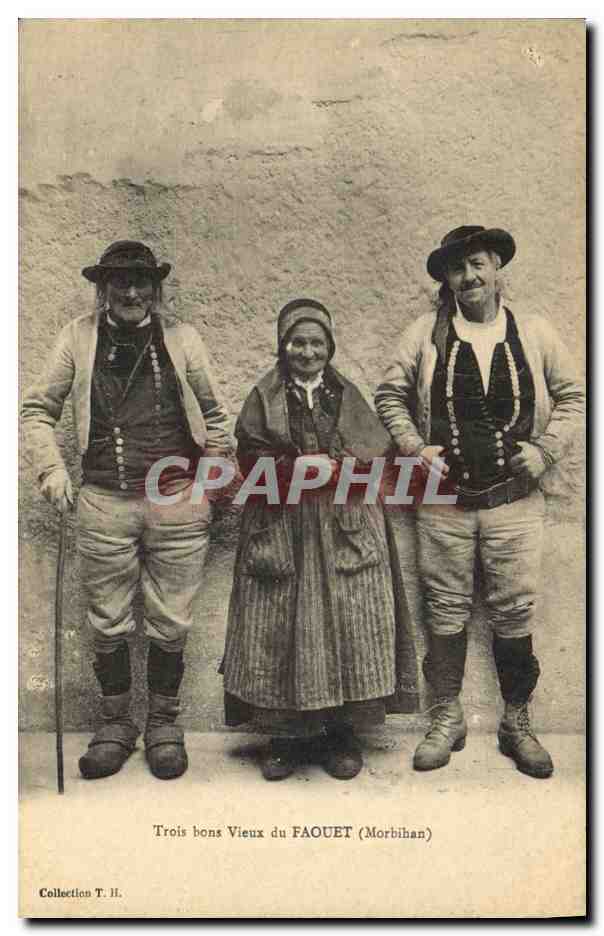 CPA Folklore Trois bons vieux du Faouet 