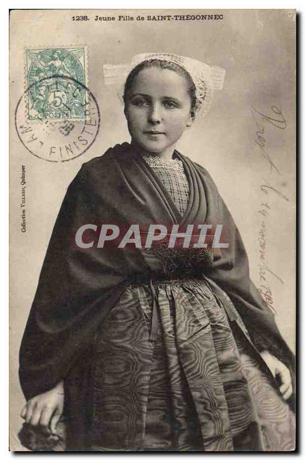 CPA Folklore Jeune fille de Saint Thegonnec