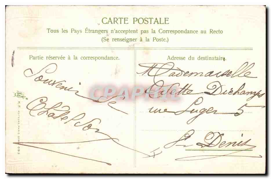 CPA Fantaisie Fleurs  — Verso