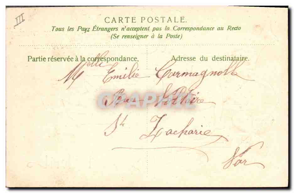 CPA Fantaisie Fleurs Poissons Trefles 1er Avril — Verso