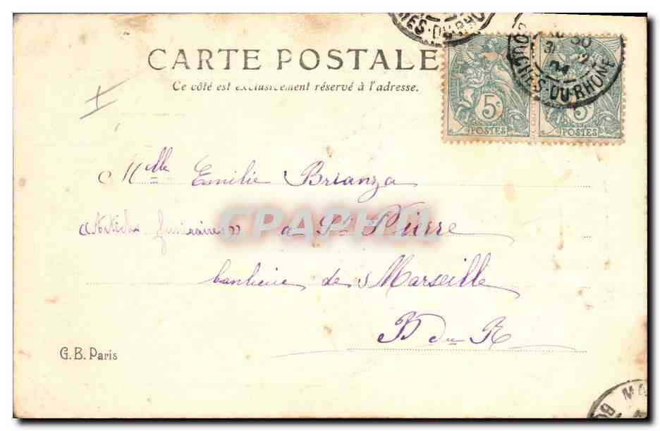 CPA Fantaisie Fleurs Fer a cheval — Verso