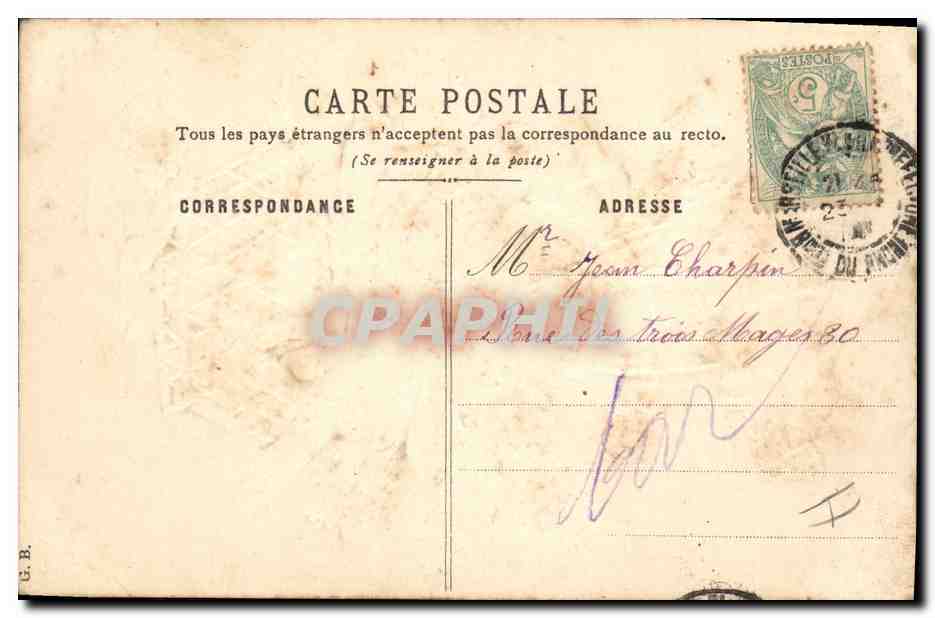 CPA Fantaisie Fleurs  — Rückseite