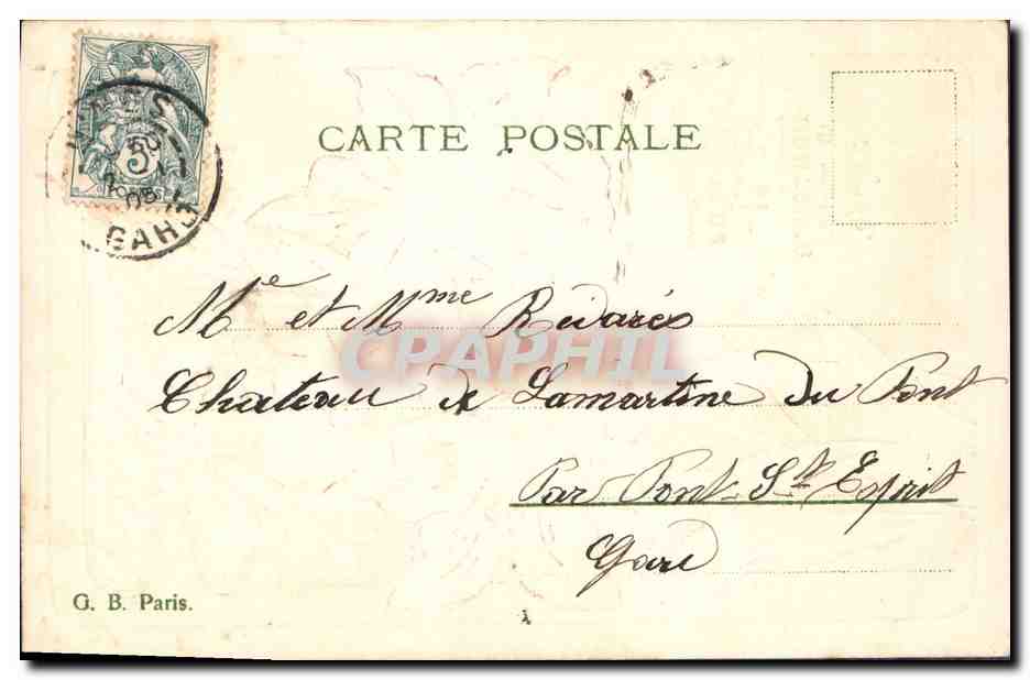 CPA Fantaisie Fleurs  — Verso
