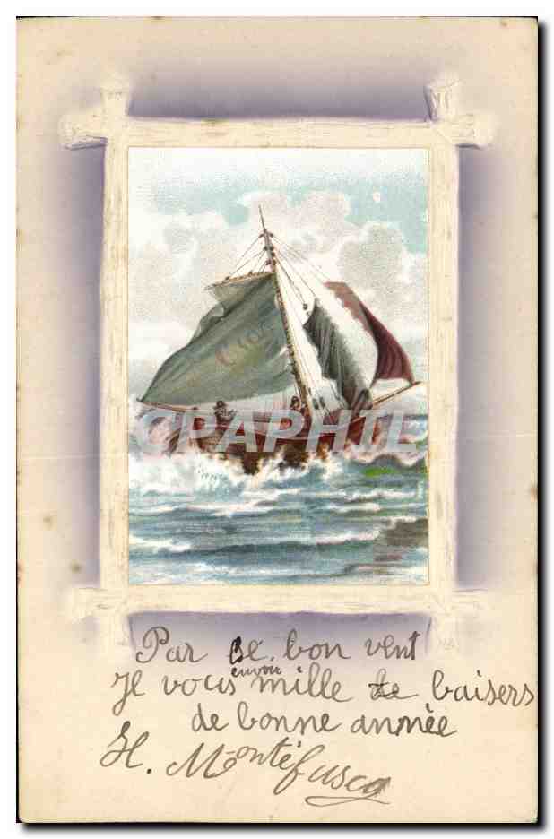 CPA Fantaisie Bateau de peche 