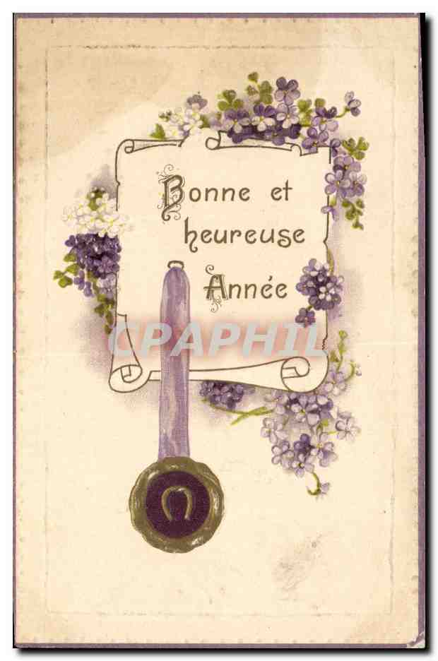 CPA Fantaisie Fleurs Fer a cheval