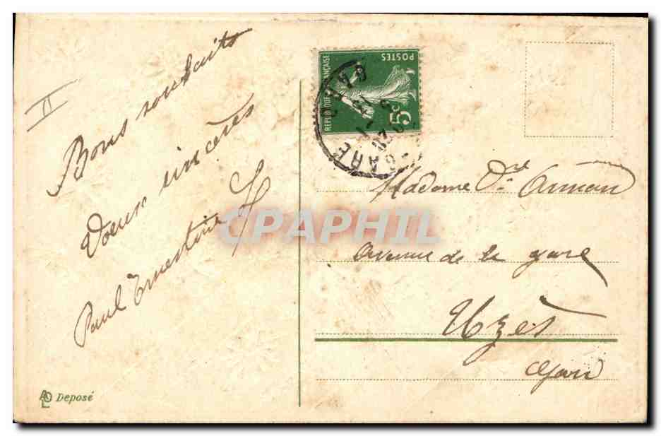 CPA Fantaisie Fleurs  — Verso