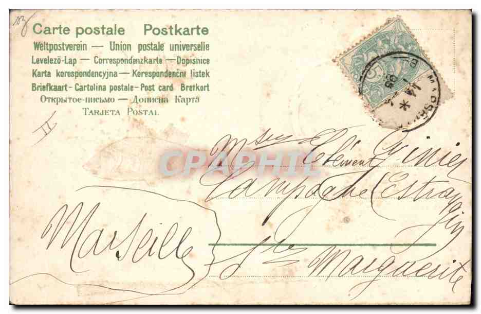 CPA Fantaisie Fleurs Poisson 1er Avril — Verso