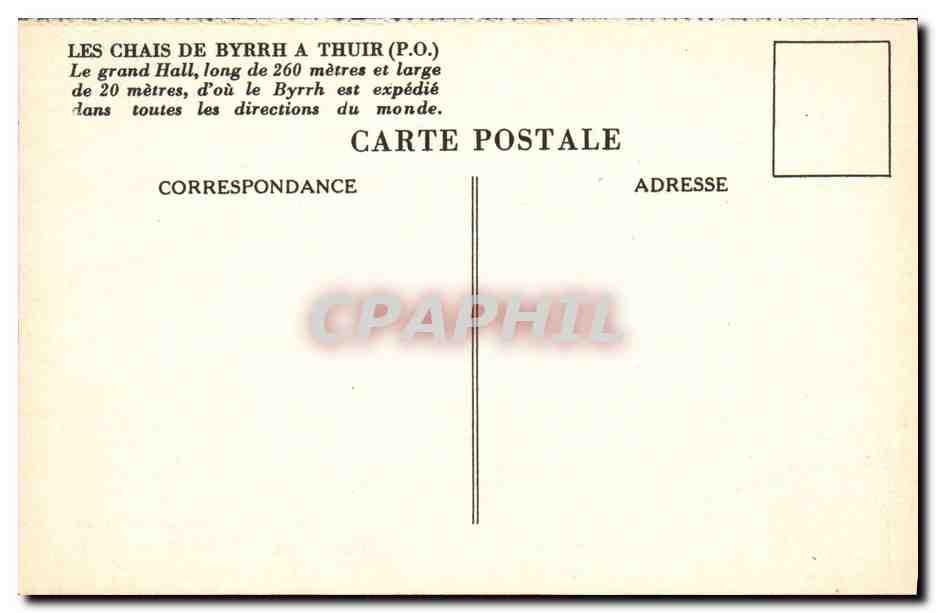 CPA Folklore Vin Vendanges Les Chais de Byrrh a Thuir Le grand hall — Rückseite