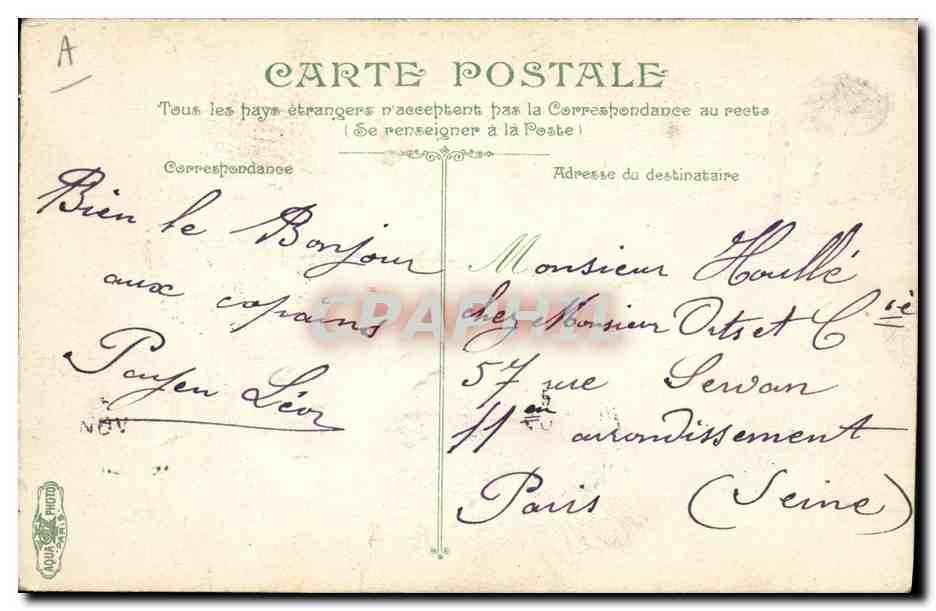 CPA Militaria Brouette Infanterie La corvee de quartier — Verso