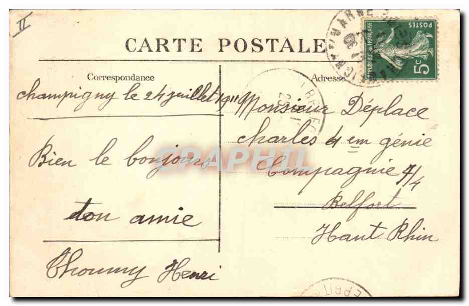 CPA Brouette Marne De la Varenne a Champigny Le pont de Champigny — Rückseite