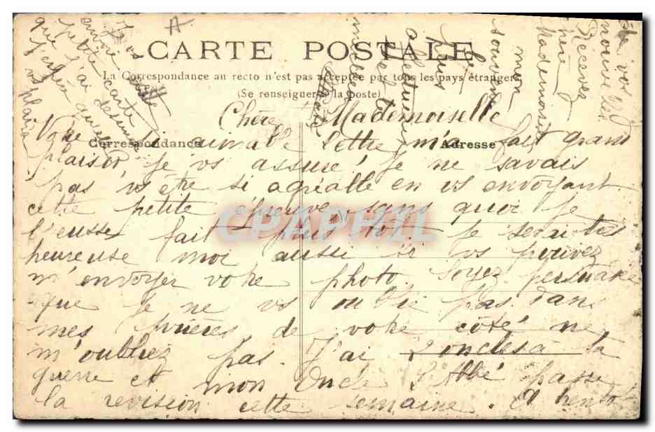 Horseshoe et gui — Noël — Carte postale dessinée — Reverso