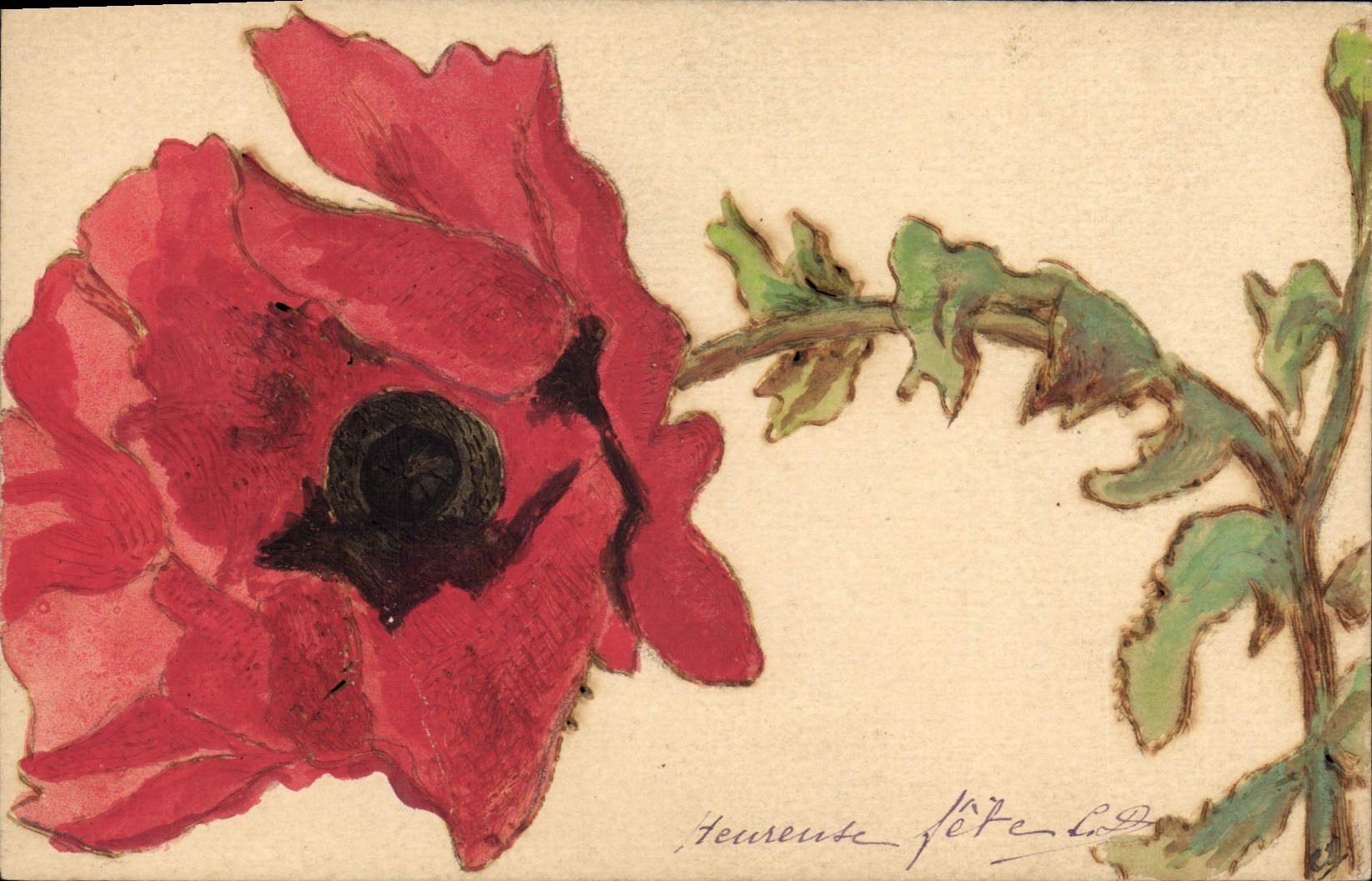 Papaver rouge — illustration — éditeur C.D. (C.D. ?)